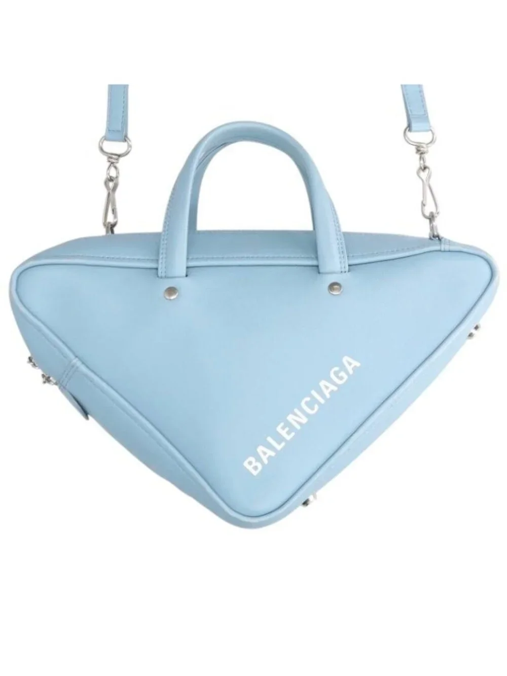 Balenciaga Triangle Duffle S Logo Print Leather Shoulder